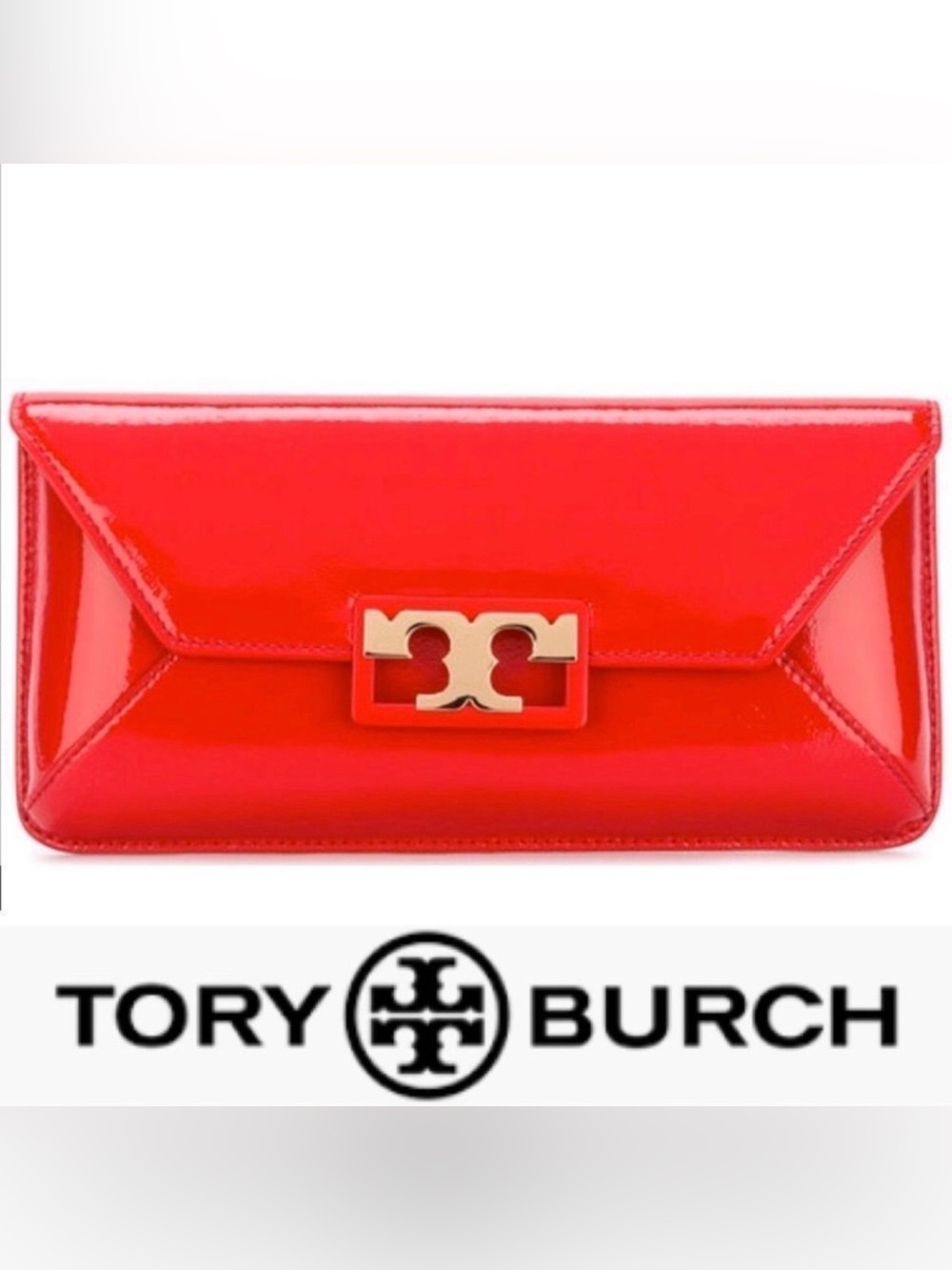🆕 Tory Burch Cherry Apple Patent Leather Clutch 💥
